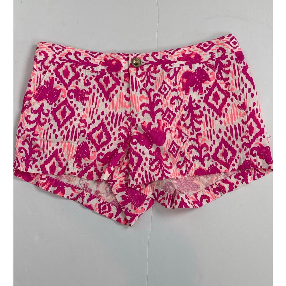 Lilly Pulitzer Liana Pink Elephant Print Shorts Size 6